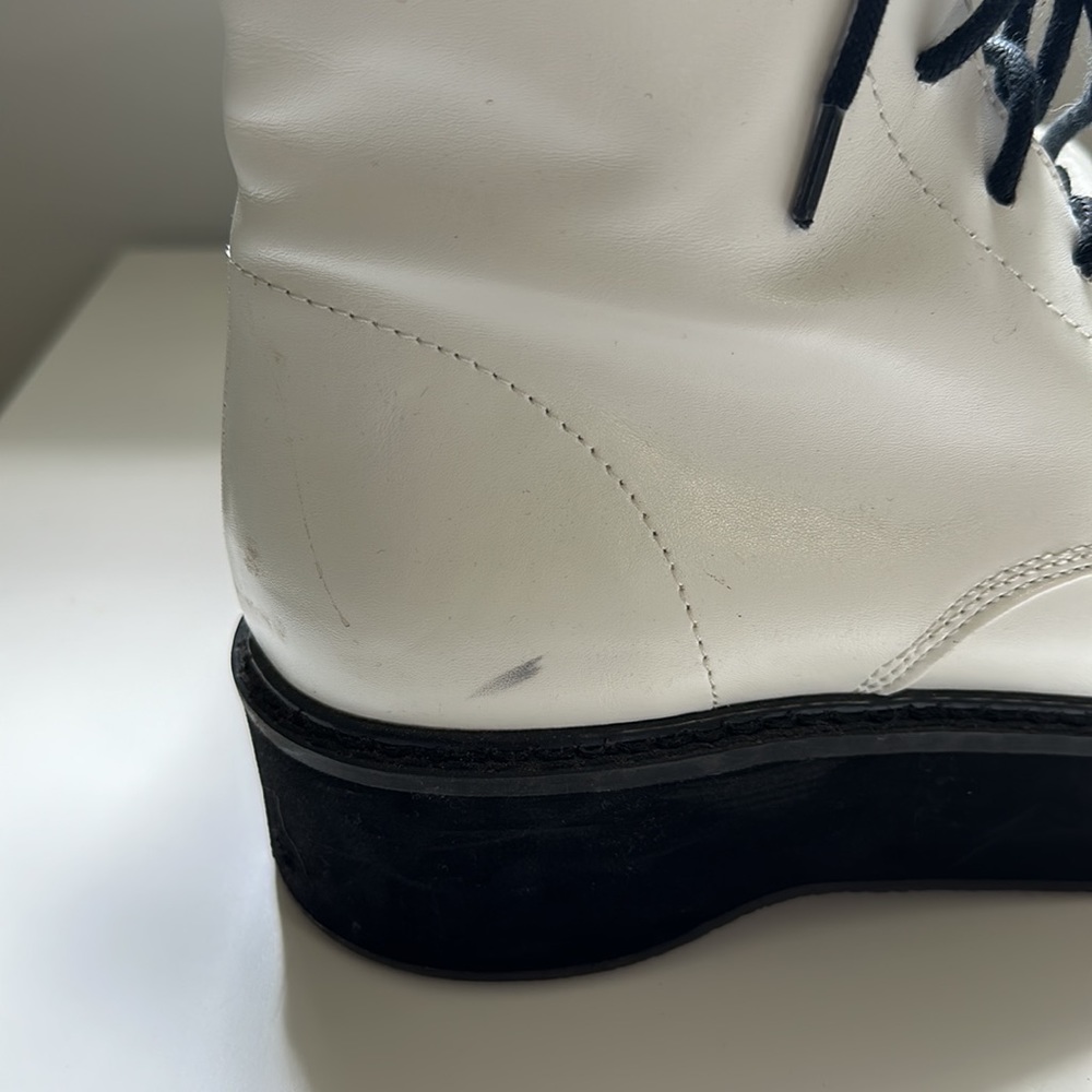 White Lace-Up Boots - Picture 9 of 9
